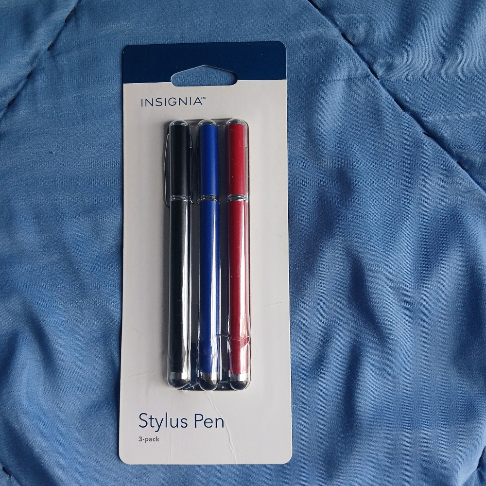 Insignia Stylus Pen 3-Pack - Black, Blue, Red